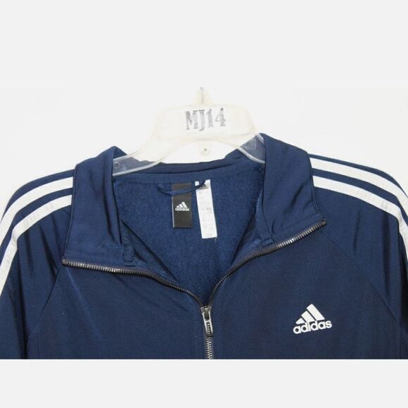 ADIDAS Track Jacket BOYS Size: L Blue & White 3 Stripes - Picture 3 of 5